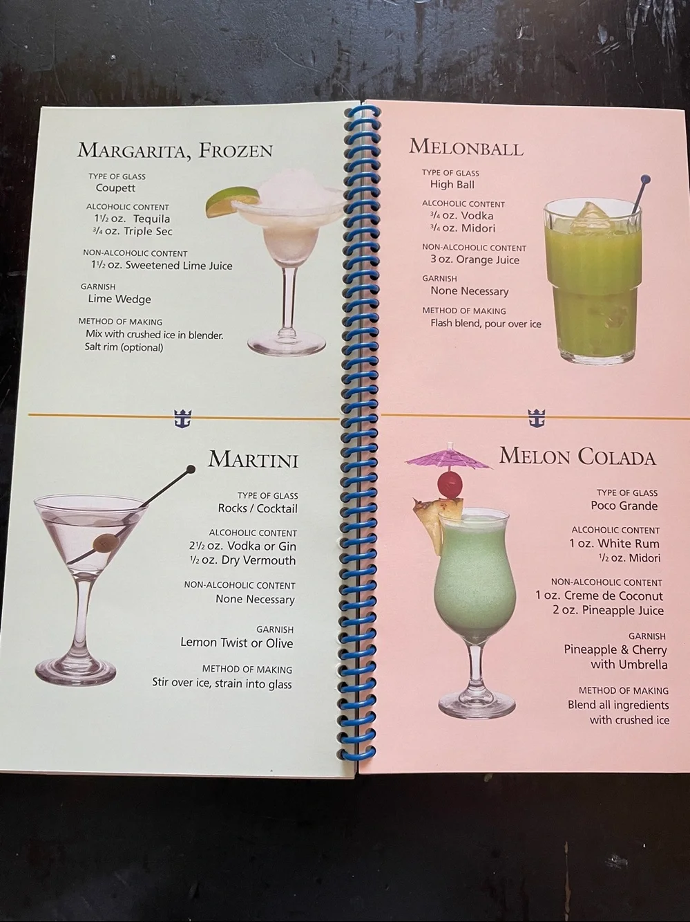 Royal Caribbean Ocean Potions Cocktail Recipe Book